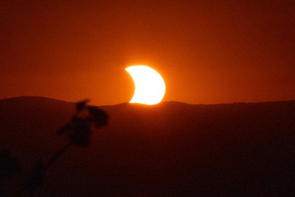 Die Sichel berührt den Horizont